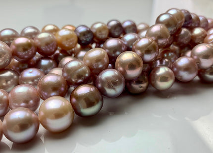 10-13 mm AA Natural Multi Pink Freshwater Baroque/Edison Pearl Beads Limited Edition Off Round Shape Genuine Edison Freshwater Pearl #1047