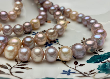 9-11 mm AAA Natural Multi Pink Freshwater Baroque/Edison Pearl Beads High Luster Genuine Natural Edison Freshwater Pearls  #1716