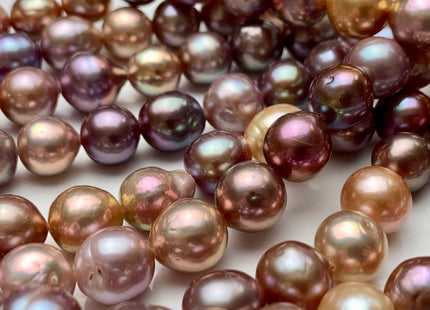 9-10x11-12 mm AAA Very Rare Dark Mauve Pink Baroque Edison Pearl Genuine Natural Edison Pearl With Iridescent Color  #1722