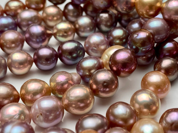 9-10x11-12 mm AAA Very Rare Dark Mauve Pink Baroque Edison Pearl Genuine Natural Edison Pearl With Iridescent Color #1722