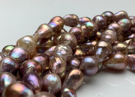 10x12-15 mm AAA Very Rare Dark Mauve Pink Baroque Edison Pearl Beads Genuine TearDrop Shape Edison Pearl With Iridescent Color #1724
