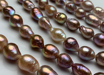 10x12-15 mm AAA Very Rare Dark Mauve Pink Baroque Edison Pearl Beads Genuine TearDrop Shape Edison Pearl With Iridescent Color #1724