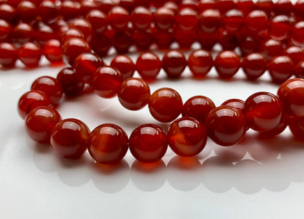 10 mm AAA Natural Smooth Round Carnelian Beads, July Birthstone Natural Carnelian Beads #481