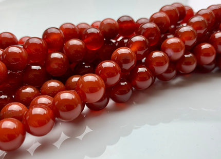 10 mm AAA Natural Smooth Round Carnelian Beads, July Birthstone Natural Carnelian Beads #481