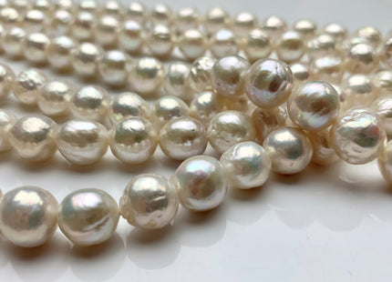 9-10.5 mm AAA Natural White Baroque Edison Freshwater Pearl Beads Genuine High Luster Cultured Baroque Edison Freshwater Pearls #1729