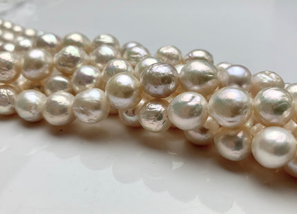 9-10.5 mm AAA Natural White Baroque Edison Freshwater Pearl Beads Genuine High Luster Cultured Baroque Edison Freshwater Pearls #1729
