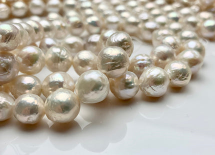 9-10.5 mm AAA Natural White Baroque Edison Freshwater Pearl Beads Genuine High Luster Cultured Baroque Edison Freshwater Pearls #1729