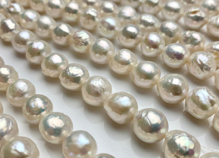 9-10.5 mm AAA Natural White Baroque Edison Freshwater Pearl Beads Genuine High Luster Cultured Baroque Edison Freshwater Pearls #1729