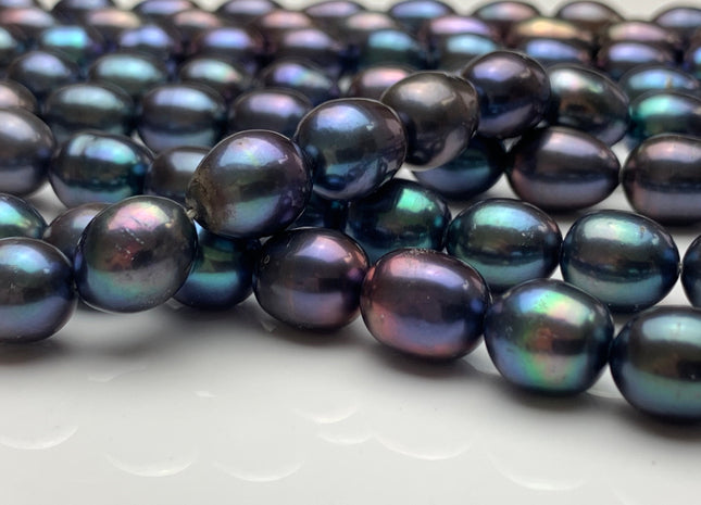 10-11x12-14 mm AAAA High Luster Peacock Rice/Oval Freshwater Pearl Bead Cultured Freshwater Pearl Beads Genuine Freshwater Pearls #1735