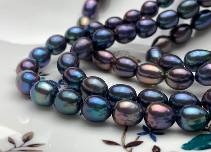10-11x12-14 mm AAAA High Luster Peacock Rice/Oval Freshwater Pearl Bead Cultured Freshwater Pearl Beads Genuine Freshwater Pearls #1735