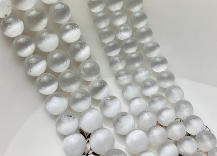 6mm 8mm AAA Natural Color Selenite Gemstone Beads Smooth Round Shape Top Quality Genuine Selenite Gemstone Loose Beads 8 Inches Strand #2568