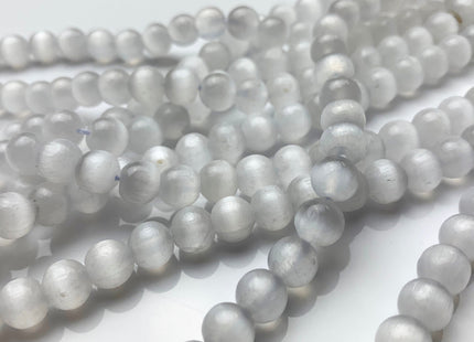 6mm 8mm AAA Natural Color Selenite Gemstone Beads Smooth Round Shape Top Quality Genuine Selenite Gemstone Loose Beads 8 Inches Strand #2568