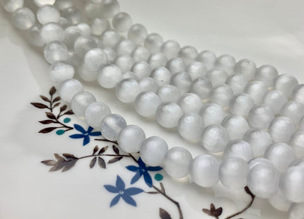 6mm 8mm AAA Natural Color Selenite Gemstone Beads Smooth Round Shape Top Quality Genuine Selenite Gemstone Loose Beads 8 Inches Strand #2568