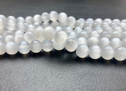 6mm 8mm AAA Natural Color Selenite Gemstone Beads Smooth Round Shape Top Quality Genuine Selenite Gemstone Loose Beads 8 Inches Strand #2568