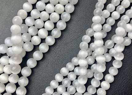 6mm 8mm AAA Natural Color Selenite Gemstone Beads Smooth Round Shape Top Quality Genuine Selenite Gemstone Loose Beads 8 Inches Strand #2568