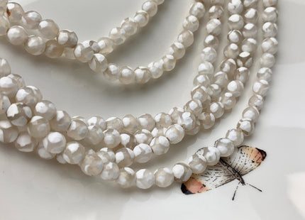 6 mm 8 mm 10 mm 12 mm AAA DZI Tibetan Agate Faceted Round Cream White Football Tibetan Agate Gemstone Loose Beads #2563