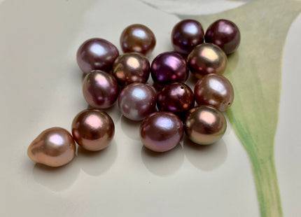 ONE Piece Rare AAA 10-15 mm Top Quality High Luster Half Drilled Baroque Freshwater Pearl Genuine Natural Purple Mauve Edison Pearls #1739