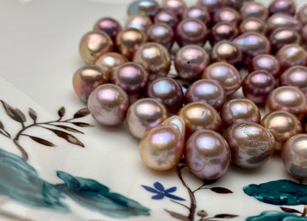 ONE Piece Rare AAA 10-15 mm Top Quality High Luster Half Drilled Baroque Freshwater Pearl Genuine Natural Purple Mauve Edison Pearls #1739
