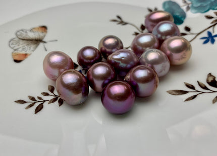 ONE Piece Rare AAA 10-15 mm Top Quality High Luster Half Drilled Baroque Freshwater Pearl Genuine Natural Purple Mauve Edison Pearls #1739