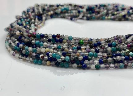 2 mm 2.5 mm Natural Faceted Round Mixed Color Quartz Gemstone Beads Genuine Natural Quartz Gemstone Loose Bead 15.5 Inches Strand #2548