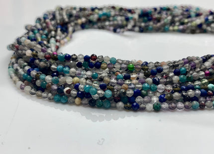 2 mm 2.5 mm Natural Faceted Round Mixed Color Quartz Gemstone Beads Genuine Natural Quartz Gemstone Loose Bead 15.5 Inches Strand #2548
