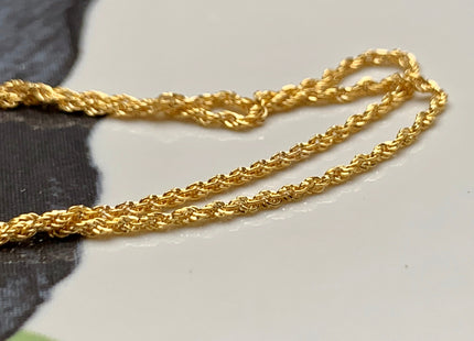 18 Inches 18K Genuine Solid Gold Chain With Spring Clasp 18K Solid Gold Twist Rope Chain Necklace #1742