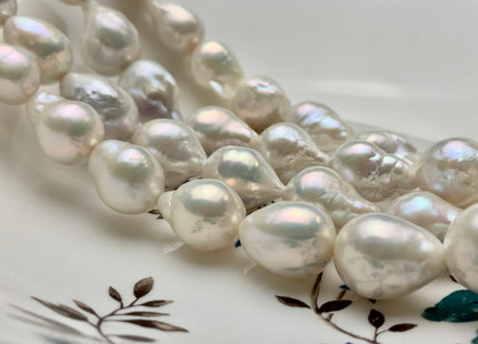 13x16-15x20 mm AAAA Jumbo Size Freshwater Baroque Pearl Beads Genuine High Luster And Quality Natural White Baroque Pearls #1744