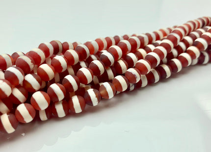 6mm 8mm 10mm AAA DZI Tibetan Agate Faceted Round Orange And White Stripe Tibetan Agate Gemstone Loose Beads #2572