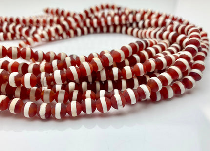6mm 8mm 10mm AAA DZI Tibetan Agate Faceted Round Orange And White Stripe Tibetan Agate Gemstone Loose Beads #2572