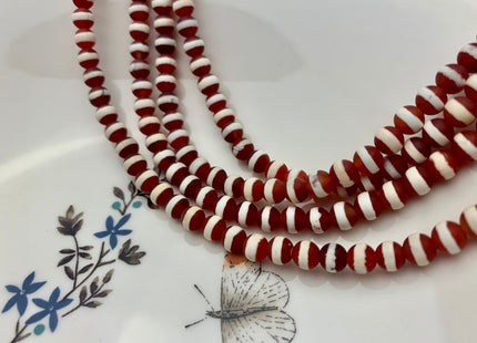 6mm 8mm 10mm AAA DZI Tibetan Agate Faceted Round Orange And White Stripe Tibetan Agate Gemstone Loose Beads #2572