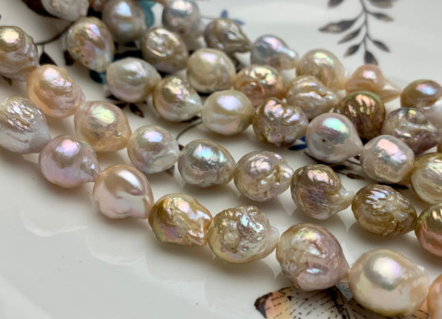 10x11-13 mm AA Natural Multi Pink Color Freshwater Baroque Beads Genuine Natural Color High Luster Baroque Pearls #1748