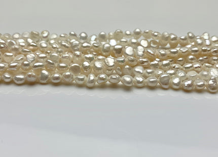 3.5-4 mm AAAA Natural White Potato Nugget Freshwater Pearl Beads Genuine Freshwater Pearls Tiny Nugget Pearls Cultured Seed Pearl Bead #1747