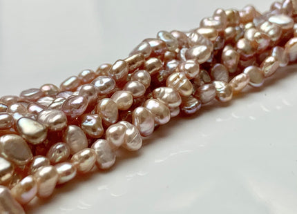 4-5 mm Natural Mauve Pink Potato Nugget Freshwater Pearl Beads Genuine Freshwater Pearls Tiny Mauve Nugget Cultured Seed Pearl Beads #1746