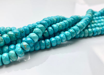 5x8 mm Faceted Rondelle Turquoise Beads #2584