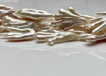 35 mm AAA Natural White Rare Chicken Feet Freshwater Pearls High Luster Limited Edition Biwa Pearl Beads #1754