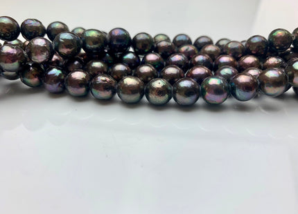 9-10 mm AA Green Peacock Edison Baroque Pearls Off-Round Shape Genuine Iridescent Green Peacock Color Edison Pearl Beads #1755