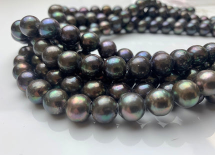 10-11 mm AA Green Peacock Edison Baroque Pearls Off-Round Shape Genuine Iridescent Green Peacock Color Edison Pearl Beads #1756