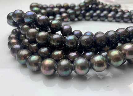 10-11 mm AA Green Peacock Edison Baroque Pearls Off-Round Shape Genuine Iridescent Green Peacock Color Edison Pearl Beads #1756