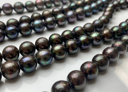 10-11 mm AA Green Peacock Edison Baroque Pearls Off-Round Shape Genuine Iridescent Green Peacock Color Edison Pearl Beads #1756