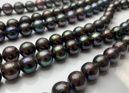 10-11 mm AA Green Peacock Edison Baroque Pearls Off-Round Shape Genuine Iridescent Green Peacock Color Edison Pearl Beads #1756