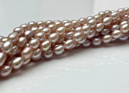 5x7 mm AA Natural Mauve Pink Rice/Oval Freshwater Pearl Beads Genuine Mauve Pink Rice Freshwater Pearls  #1760