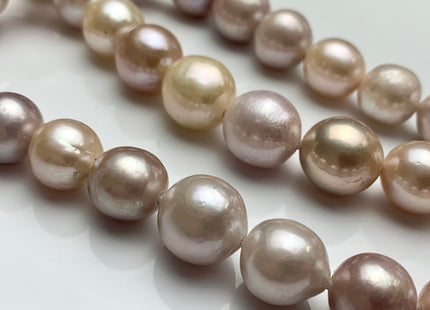 12-14mm Natural White Or Pink Half Strand Large Hole Freshwater Edison Pearl Beads Hole 1.5mm 2.2mm Genuine Extra Shiny Baroque Pearls #730