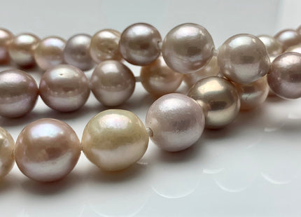 12-14mm Natural White Or Pink Half Strand Large Hole Freshwater Edison Pearl Beads Hole 1.5mm 2.2mm Genuine Extra Shiny Baroque Pearls #730