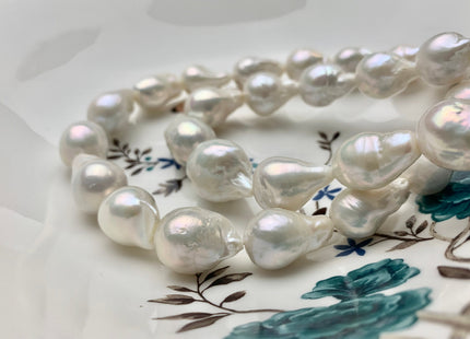 13x16-15x20 mm AAAA Jumbo Size Freshwater Baroque Pearl Beads Genuine High Luster And Quality Natural White Baroque Pearls #1744