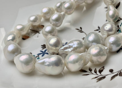 13x16-15x20 mm AAAA Jumbo Size Freshwater Baroque Pearl Beads Genuine High Luster And Quality Natural White Baroque Pearls #1744
