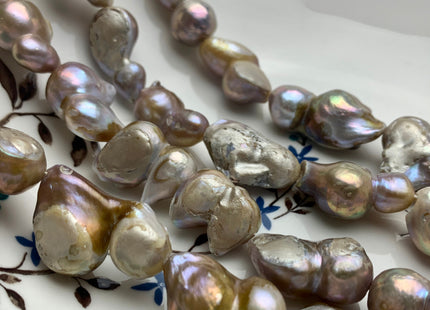 12-16 x 18-28 mm Baroque Peanut Pearls Natural Seaweed Color Double Beads Baroque Pearls Natural Cultured Baroque Pearl (156-BQSW1628)