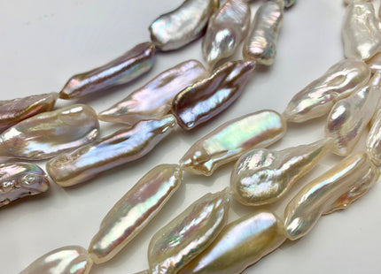 9-12x21-27 mm AAA Natural White OR Natural Mauve Pink Biwa Stick Freshwater Pearl Genuine High Luster Freshwater Natural Color Pearl #1263