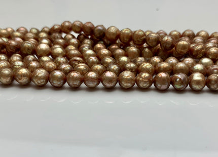 6 mm Rare Faceted Dark Champagne Color Potato Freshwater Pearl Beads Genuine Faceted Freshwater Pearls #1769