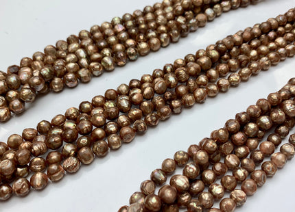 6mm 7mm 8mm Rare Faceted Dark Champagne Color Potato Freshwater Pearl Beads Genuine Faceted Freshwater Pearls #1774