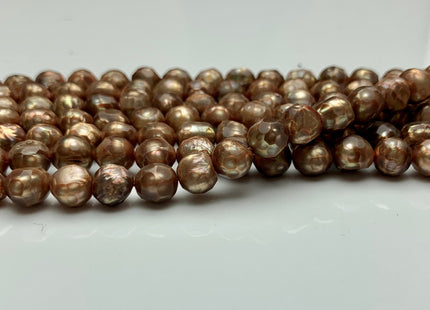 6mm 7mm 8mm Rare Faceted Dark Champagne Color Potato Freshwater Pearl Beads Genuine Faceted Freshwater Pearls #1774